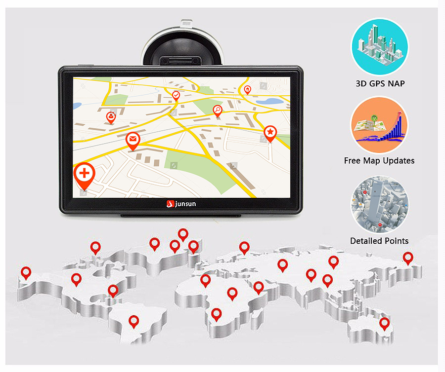 Köp Junsun 7 inch HD Car GPS Navigation FM 256MB+8GB Europe Russia