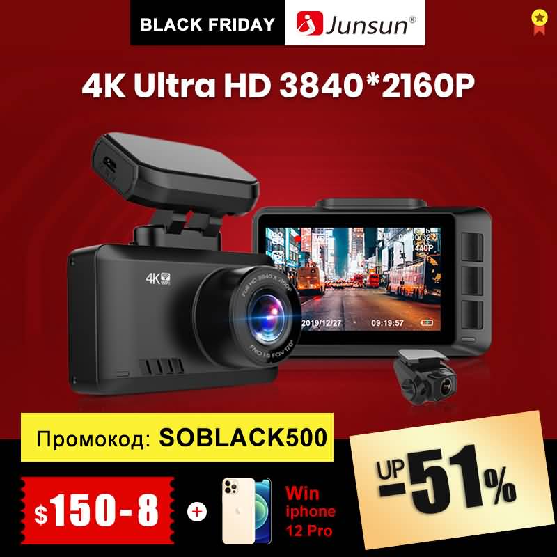 Junsun S595 4K Dash Cam Photo WiFi Car Camera Dashcam 3840*2160P DVR Video Recorder GPS Dashcam Online