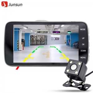 Junsun 4.0" Car DVR Camera Dual Lens with LDWS ADAS Rear