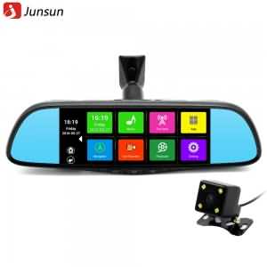 Junsun 7" Touch Special Car DVR Camera Mirror GPS Bluetooth 16GB Android 4.4 Dual Lens FHD 1080p Video Recorder