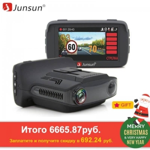 Junsun 3 in 1 Video Recorder Car DVR Camera Ambarella A7 Radar Detector GPS LDWS Full HD 1296p 170 Degree