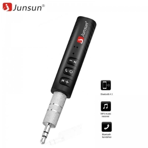 Junsun 3.5mm jack Car Kit Bluetooth Handsfree Music Audio Receiver Adapter Auto AUX Speaker Stereo For Xiaomi Huawei and more