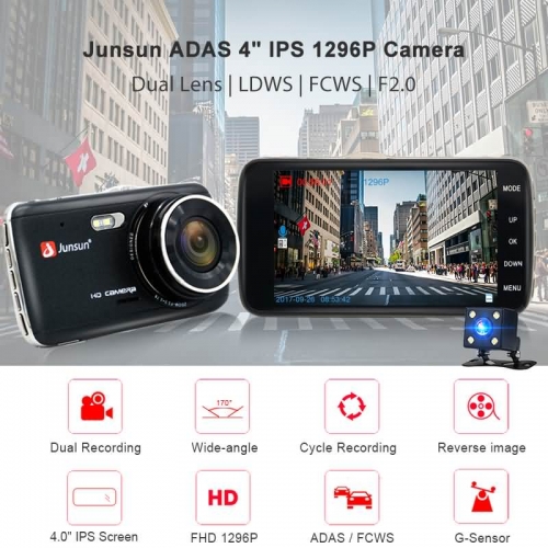 car dash cam 1296p 4.0 inch