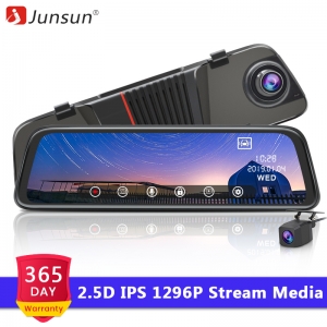 Junsun H16 2.5D FHD 1296P Stream Media RearView Mirror DVR Dual lens Dash Camera 10" IPS Night Vision Parking Monitor