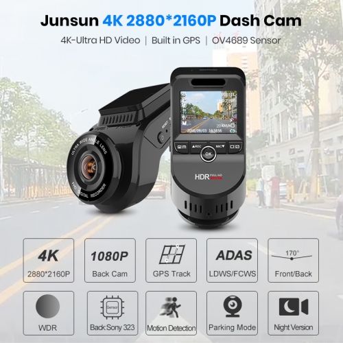 Buy Junsun S590 4K Ultra HD GPS Car Dash Cam 2160P 60fps ADAS Dvr