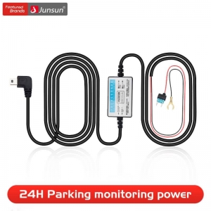 Junsun DC 12/24V 5V 3A 3M Mini Plug Car Charger Hardwire Kit for Dash Cam Reaview Mirror Camera GPS Auto Charging